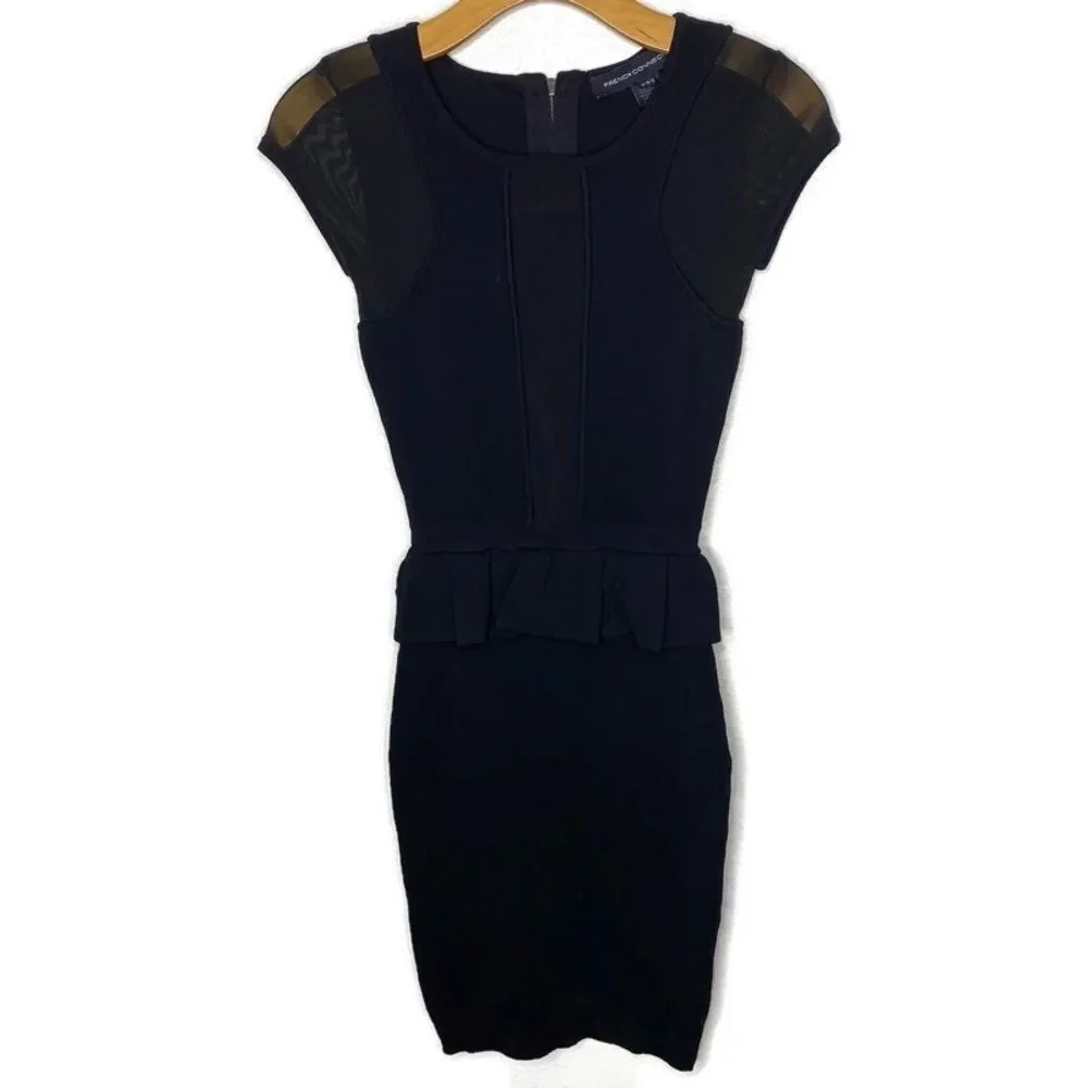French Connection Black Bodycon Dress 0